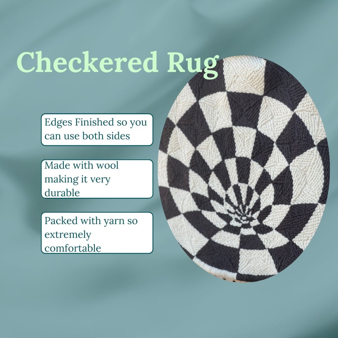 Edges Finished so you can use both sides; made with wool making it very durable; packed with yarn so extremely comfortable