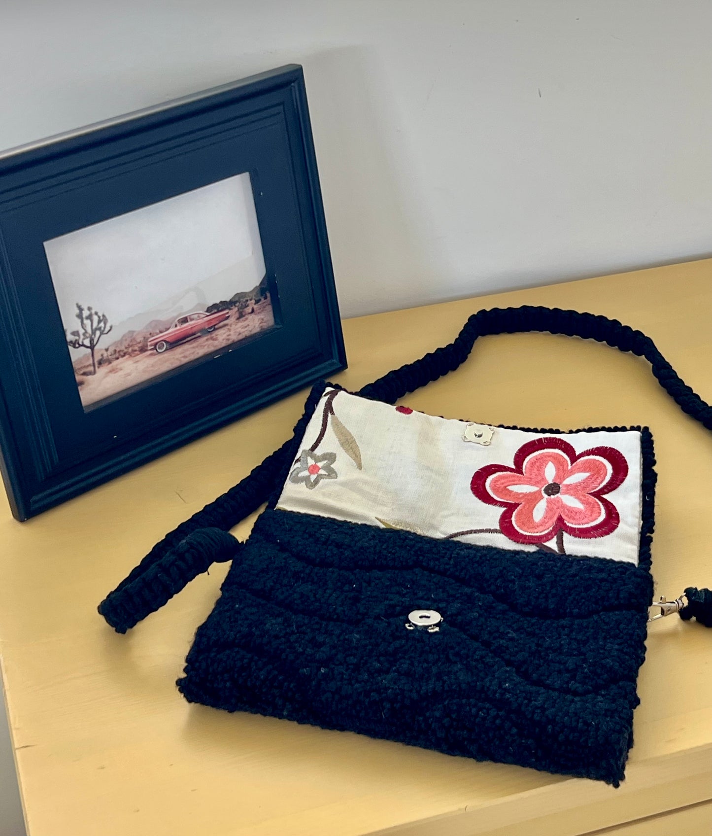 Black Clutch with Inverted Design