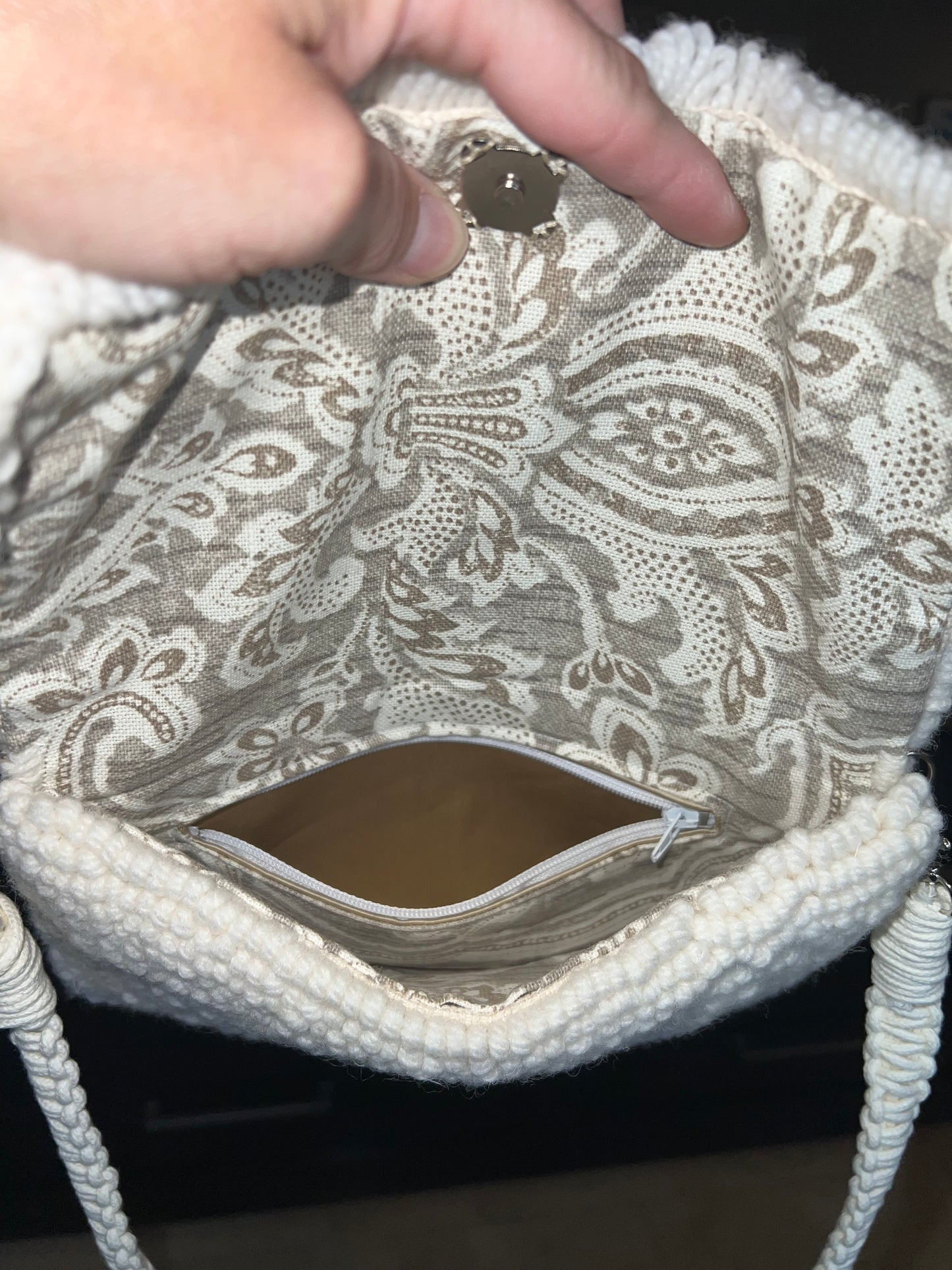 White Clutch with Inverted Design