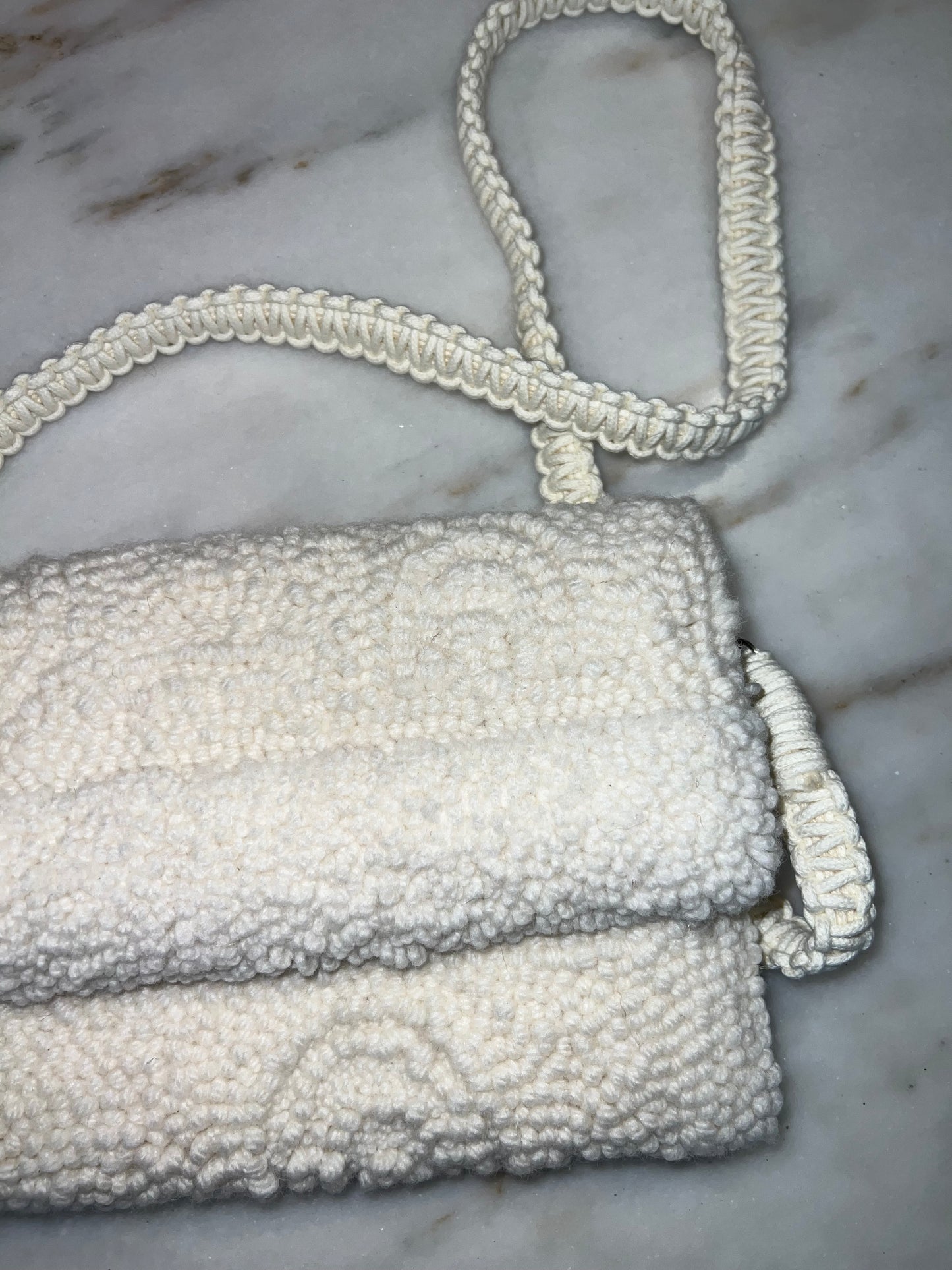 White Clutch with Inverted Design