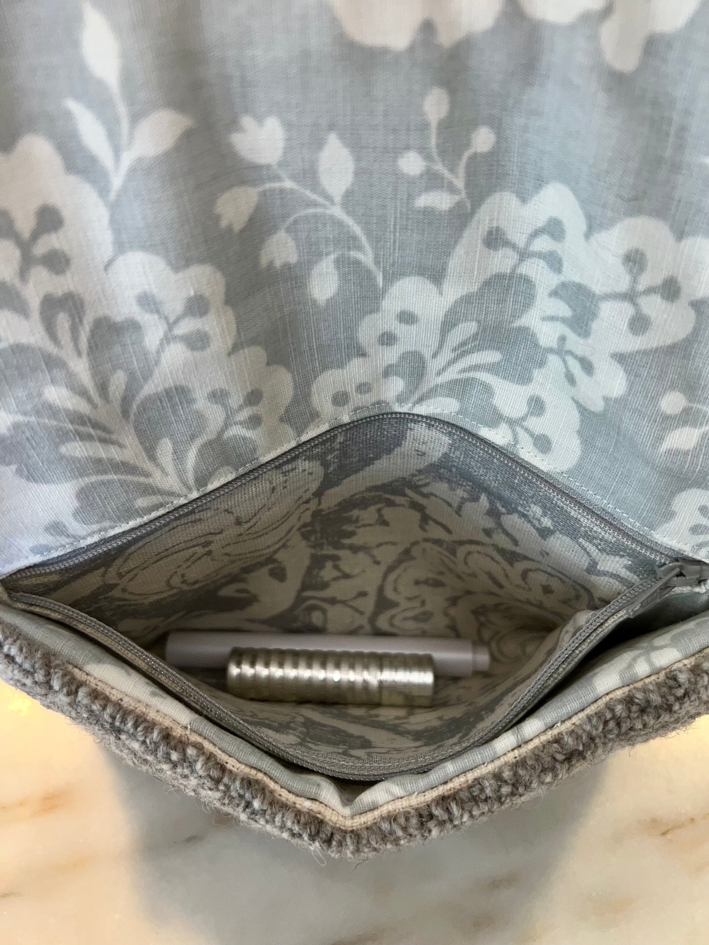 Soft Grey Clutch with Frill