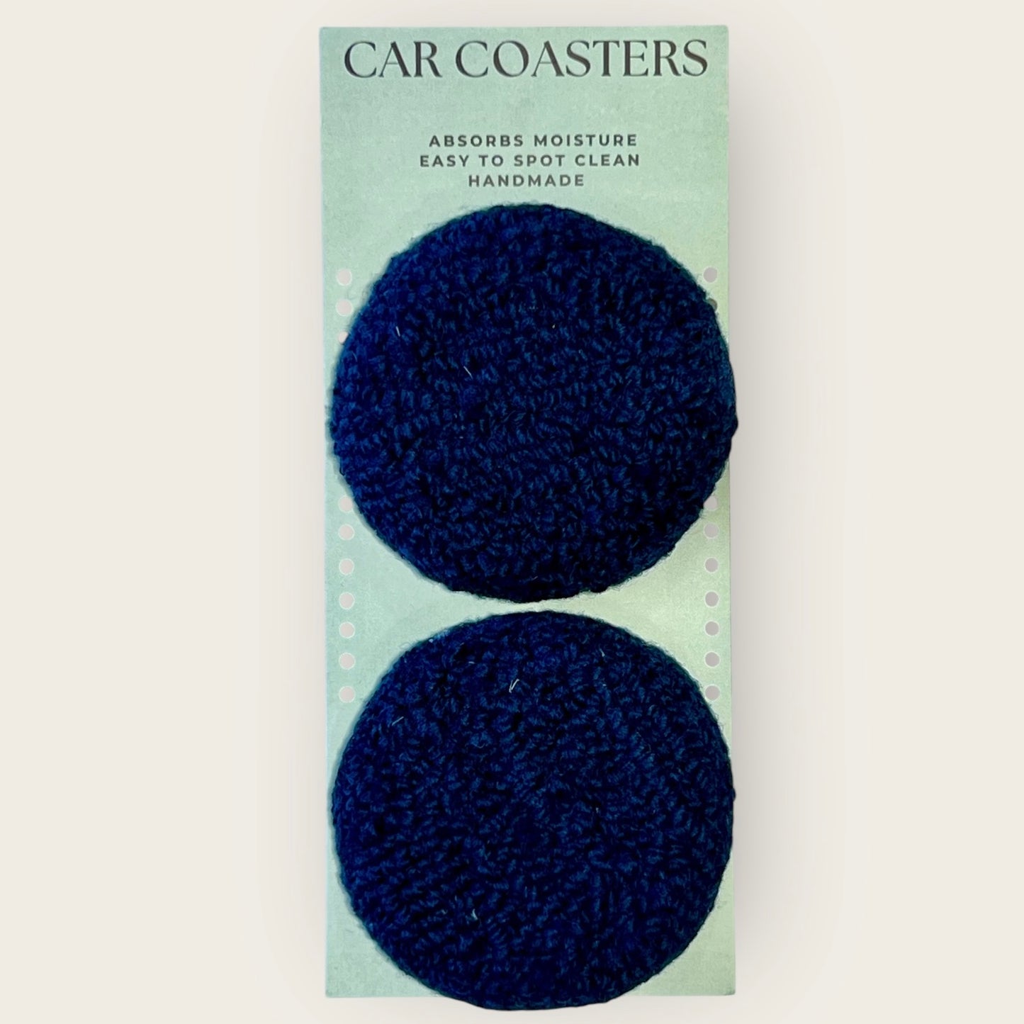 set of 2 navy blue coasters for cup holder in your car