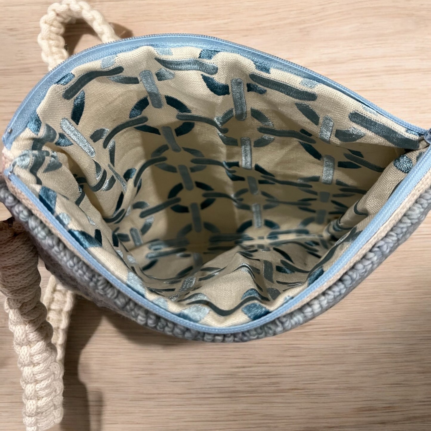 Blue Zipper Purse