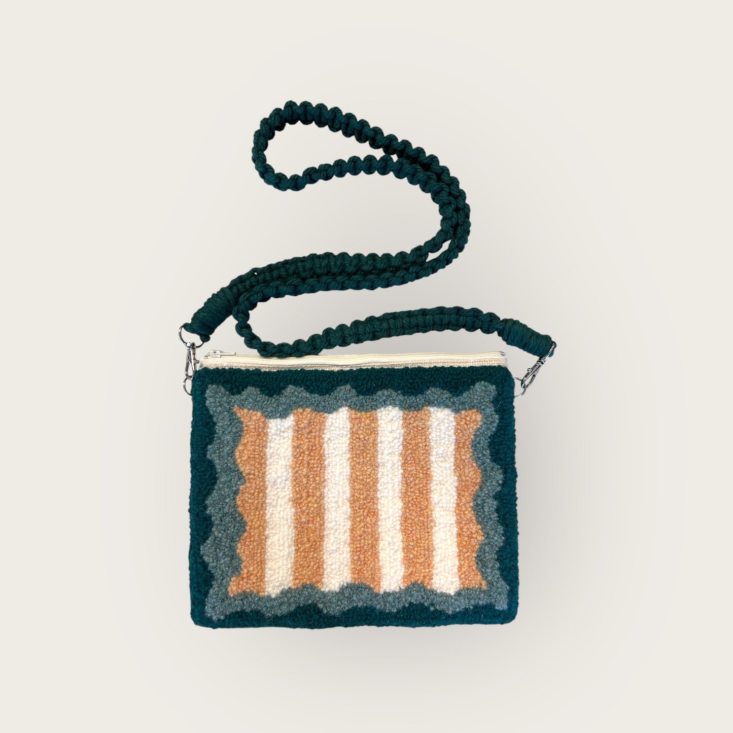 Green and Yellow Zipper Purse