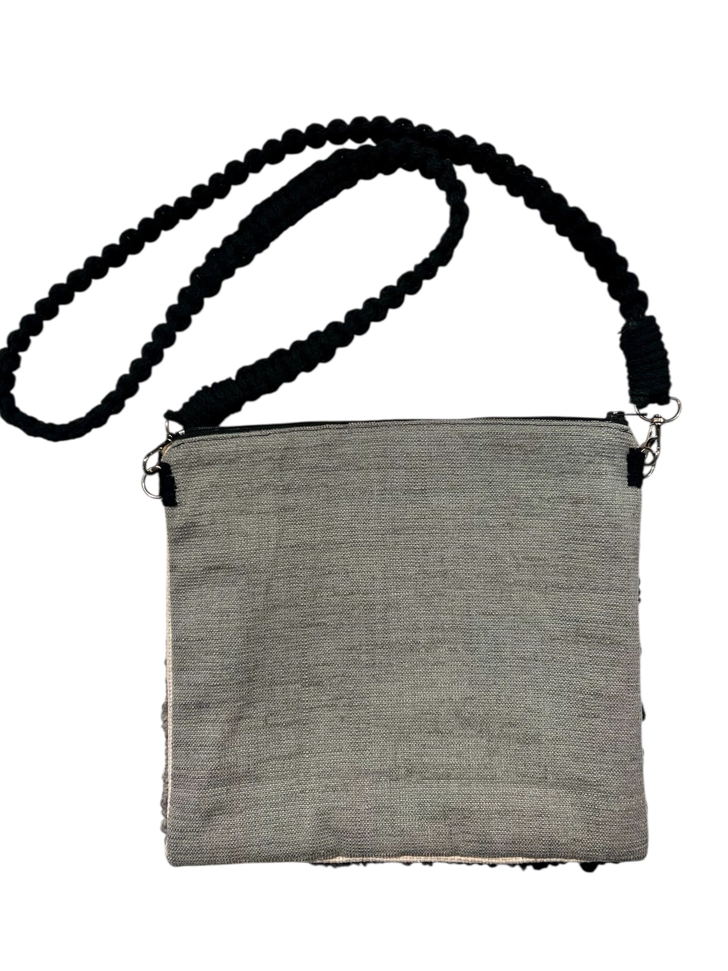 Grey and Black Zipper Purse