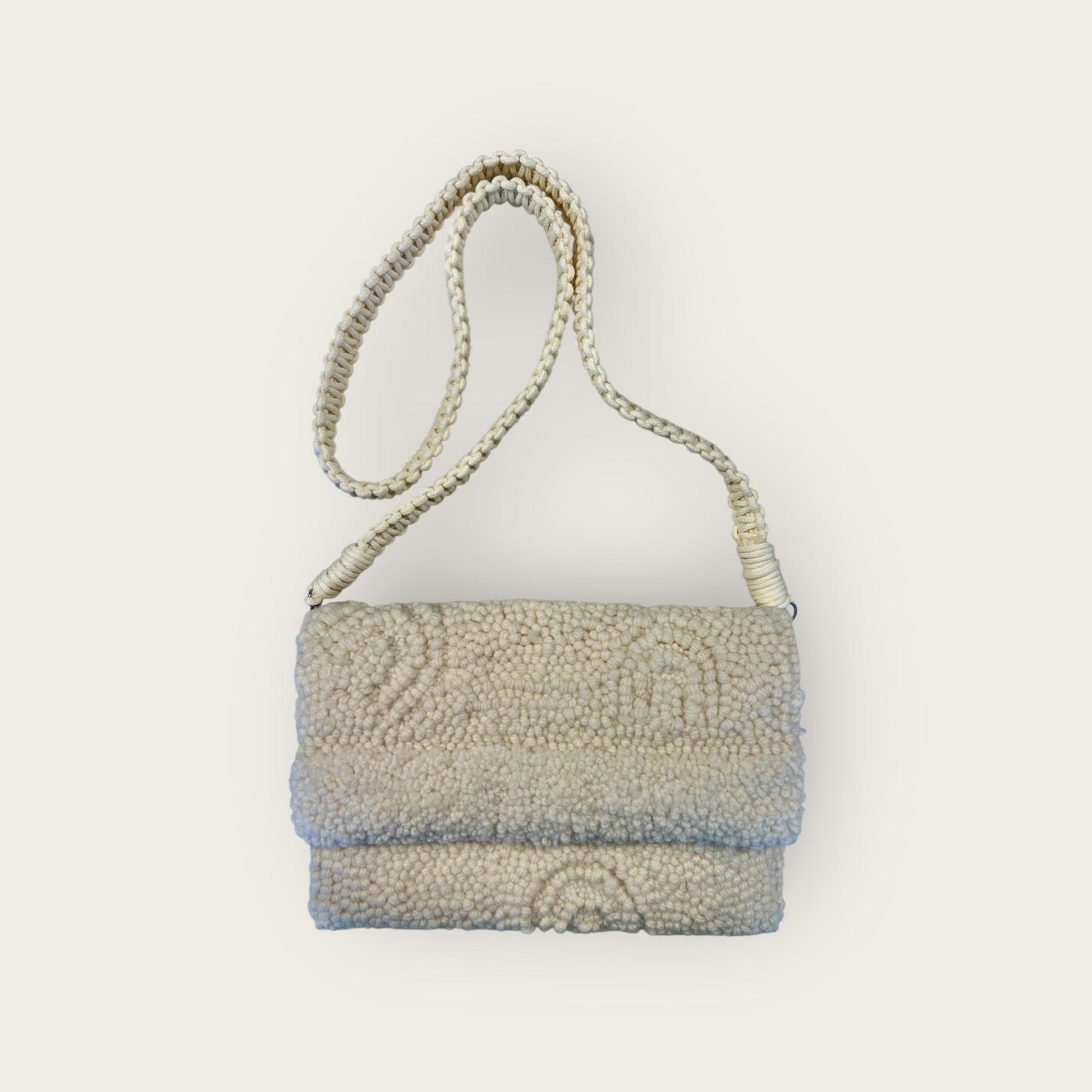White Clutch with Inverted Design