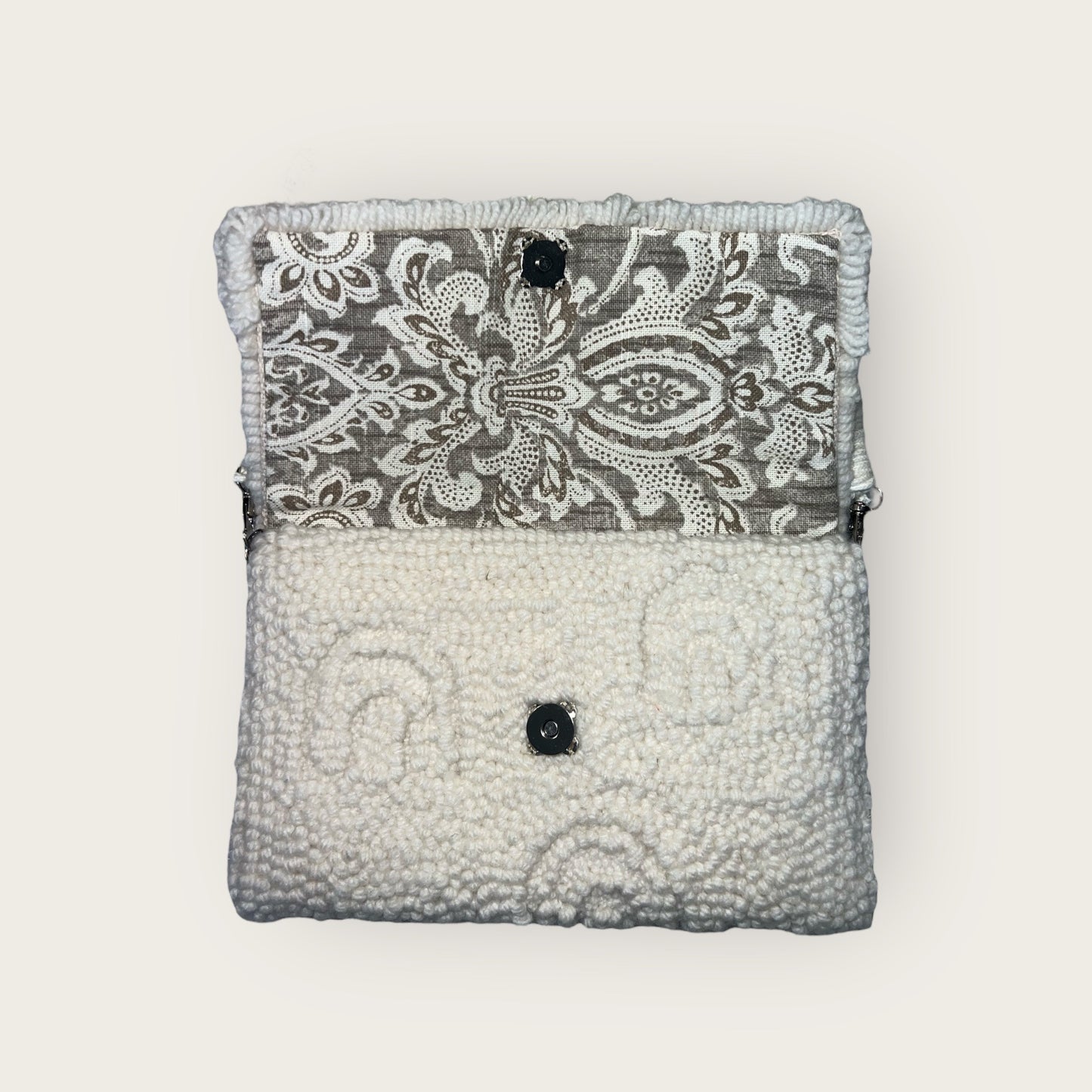 White Clutch with Inverted Design