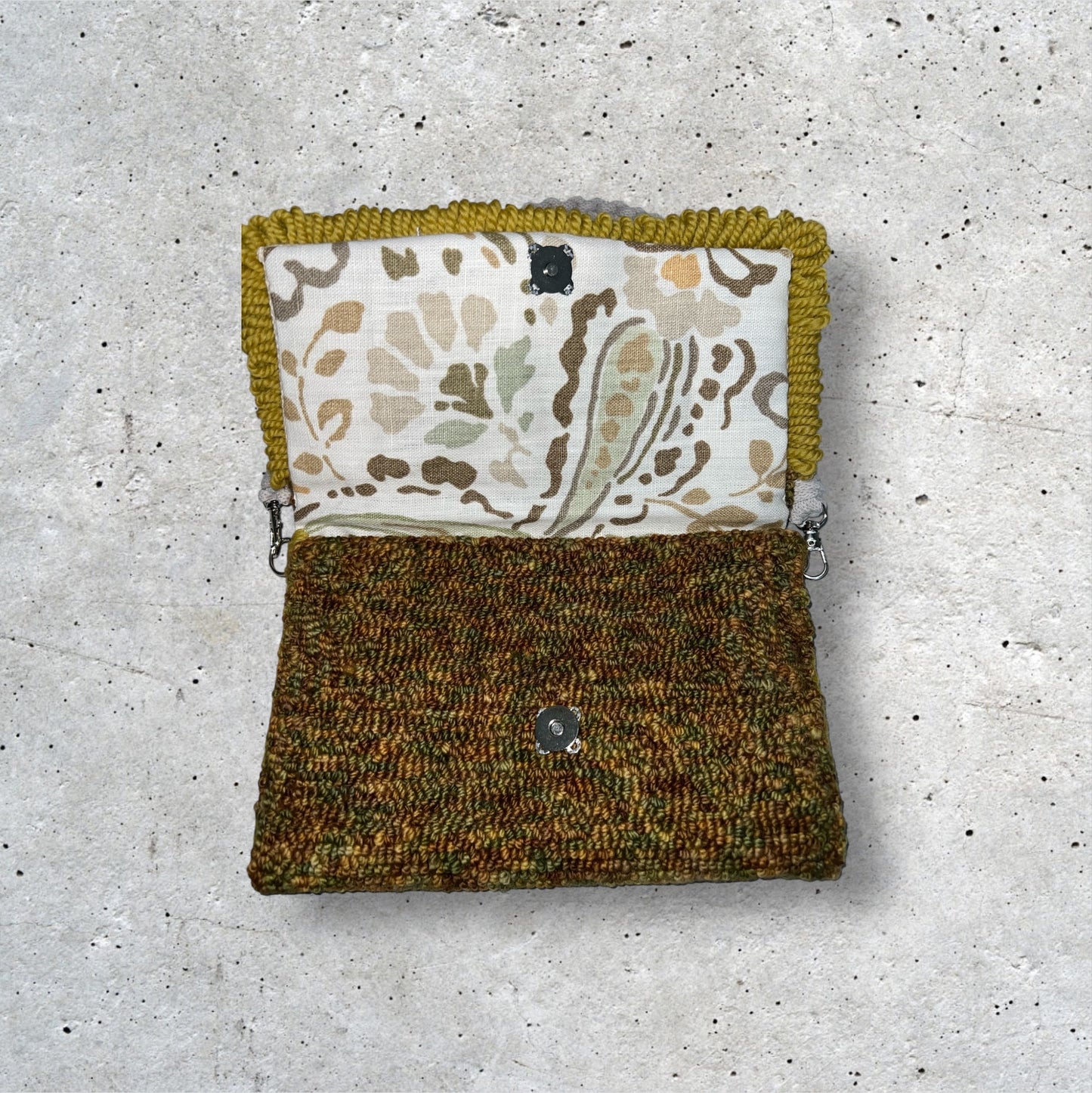 Green Variagated Clutch with Frill