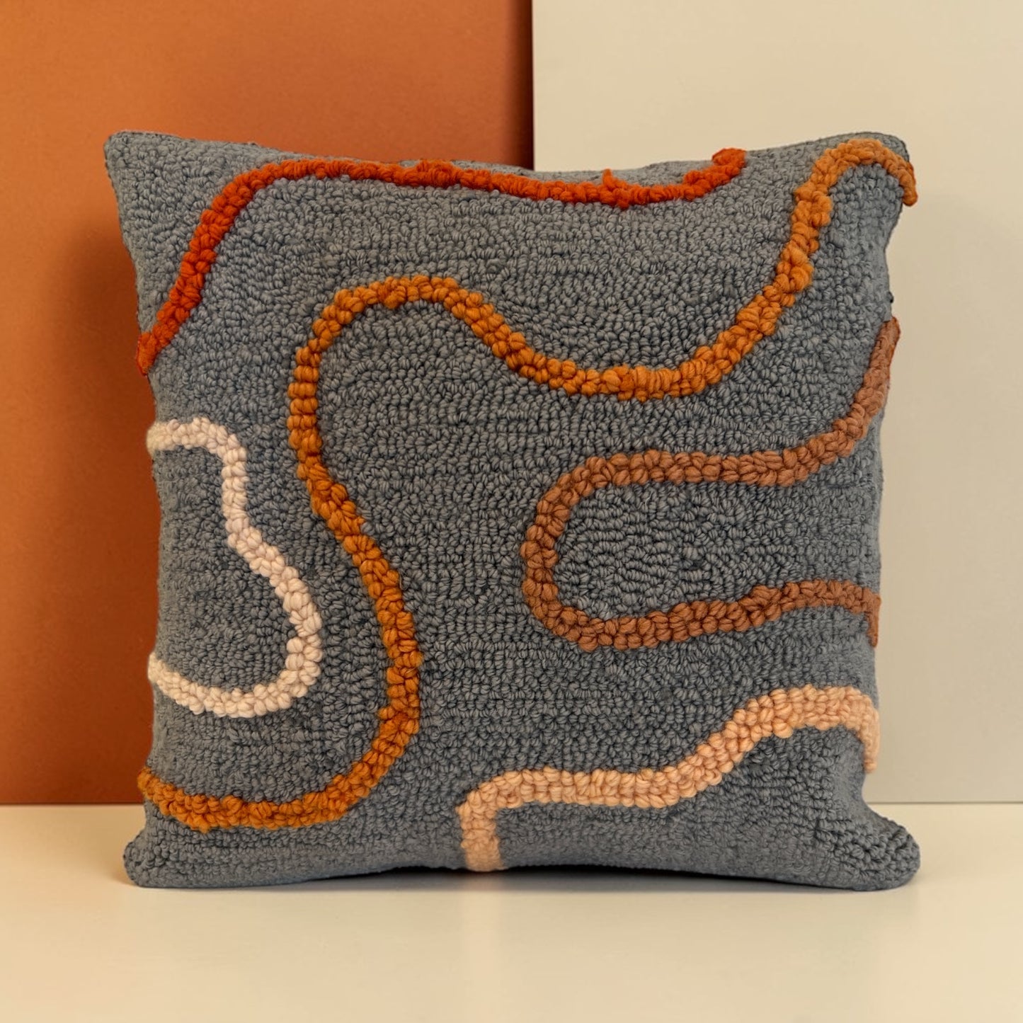 Blue and Orange Decorative Pillow