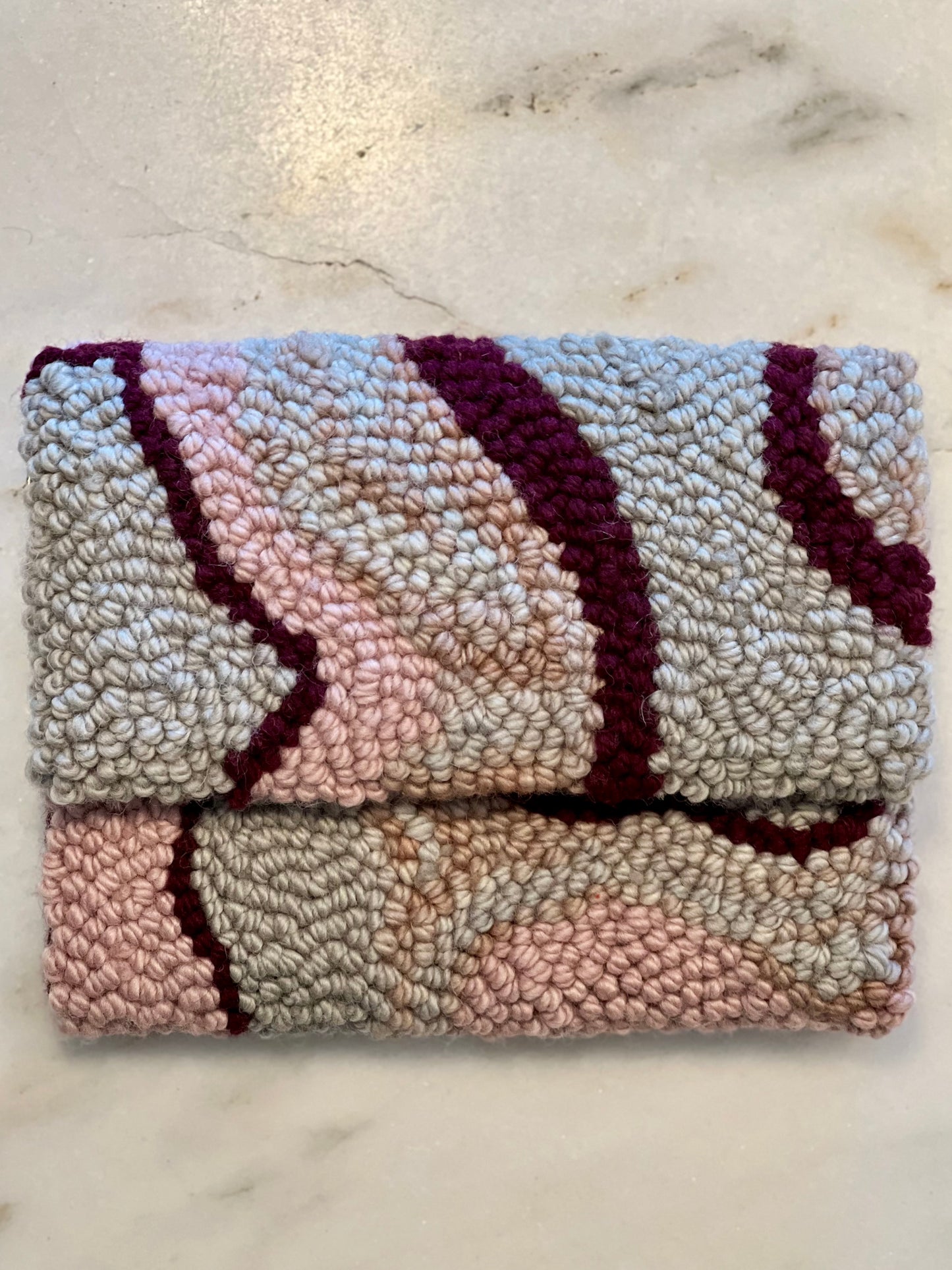 Grey/Raspberry Swirl Clutch