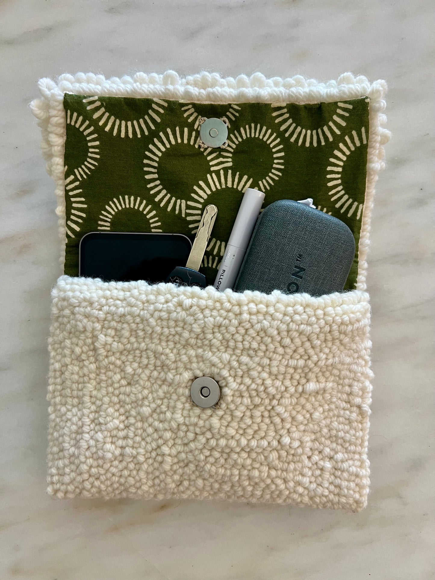 White Clutch with Frill