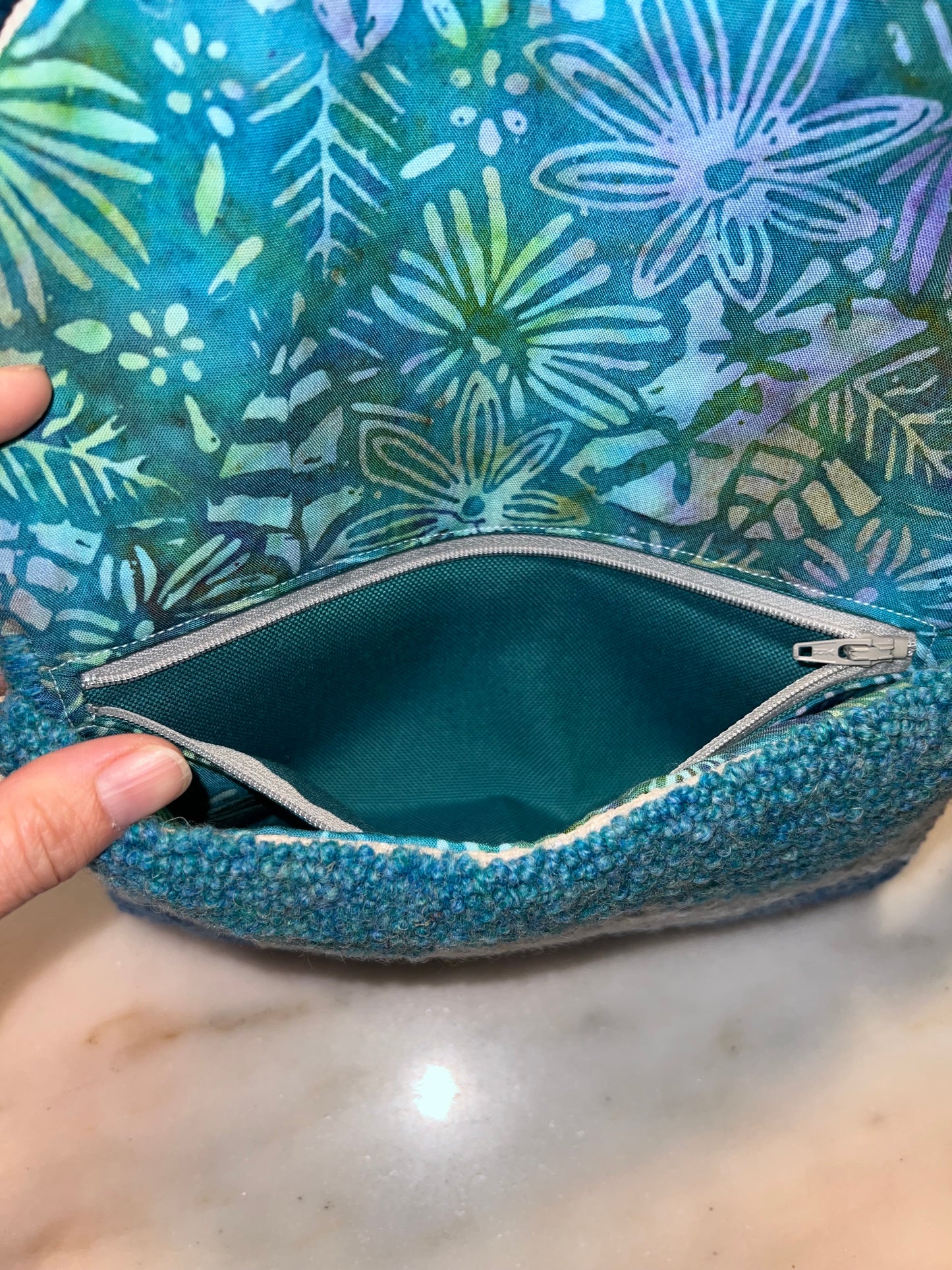 Blue Wavy Clutch with Starfish
