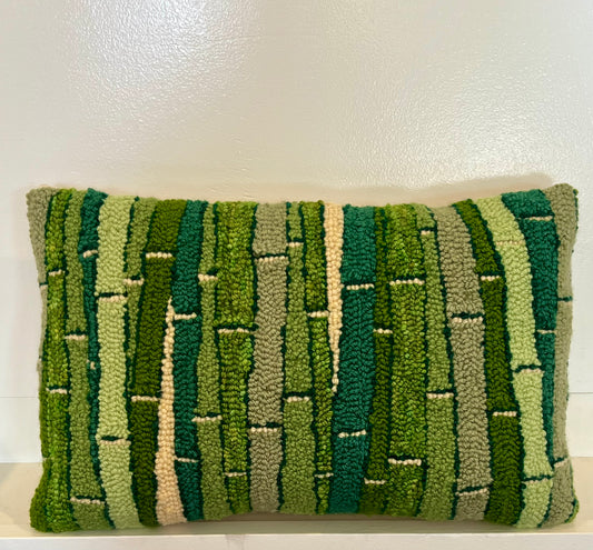 Shades of Green Bamboo Decorative Pillow