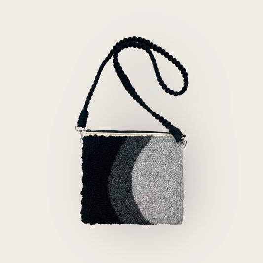 Grey and Black Zipper Purse