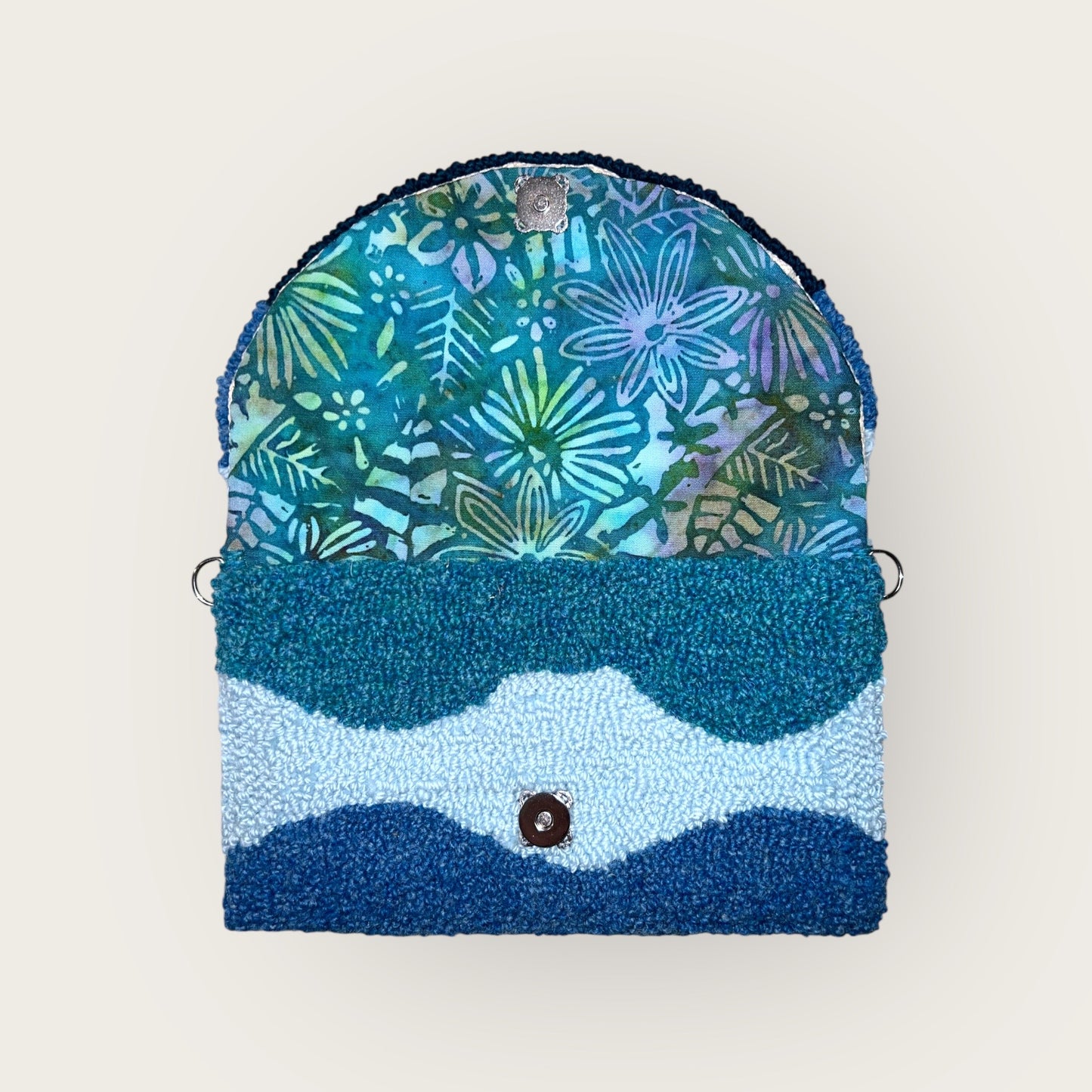 Blue Wavy Clutch with Starfish