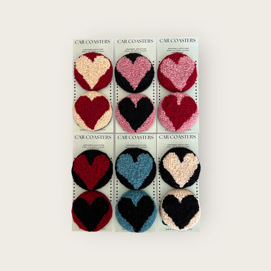 Heart Car Coasters Collection