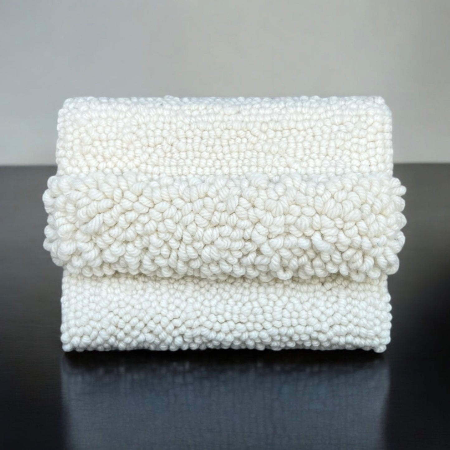 White Clutch with Frill
