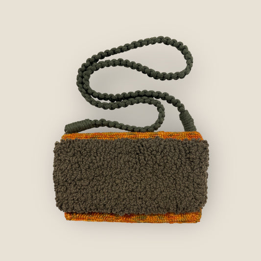 Orange Variagated Clutch with Green Frill