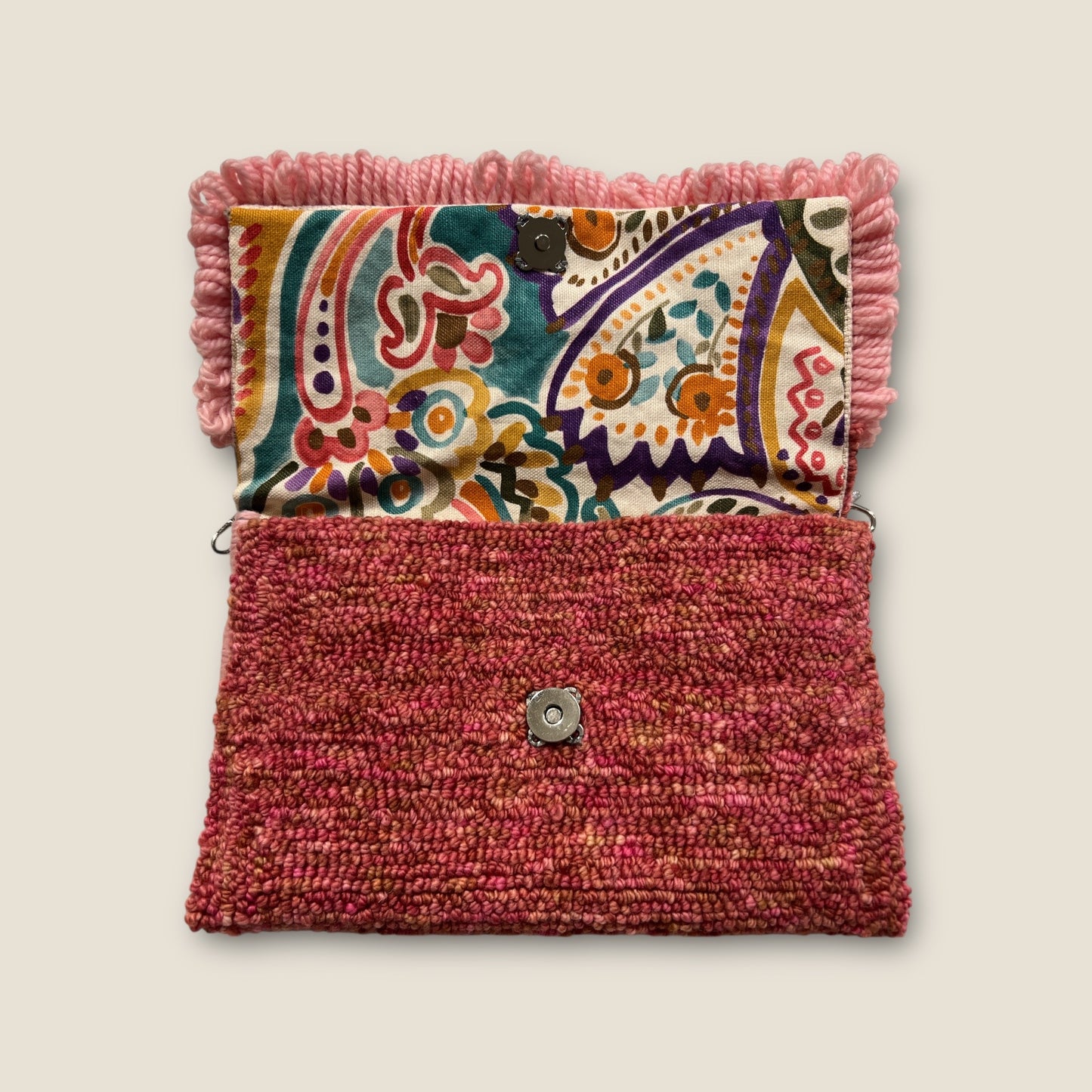Pink Variagated Clutch with Frill