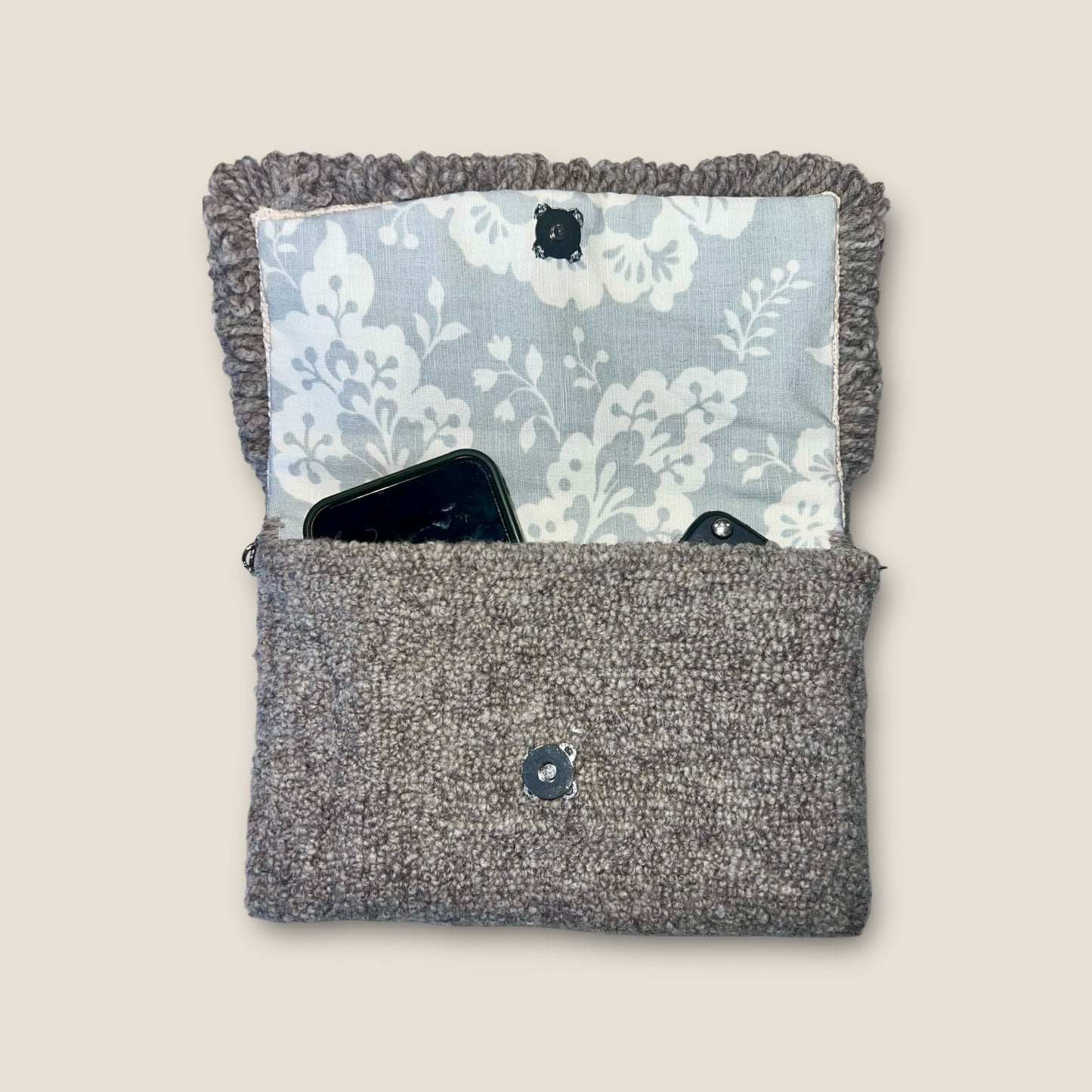 Soft Grey Clutch with Frill