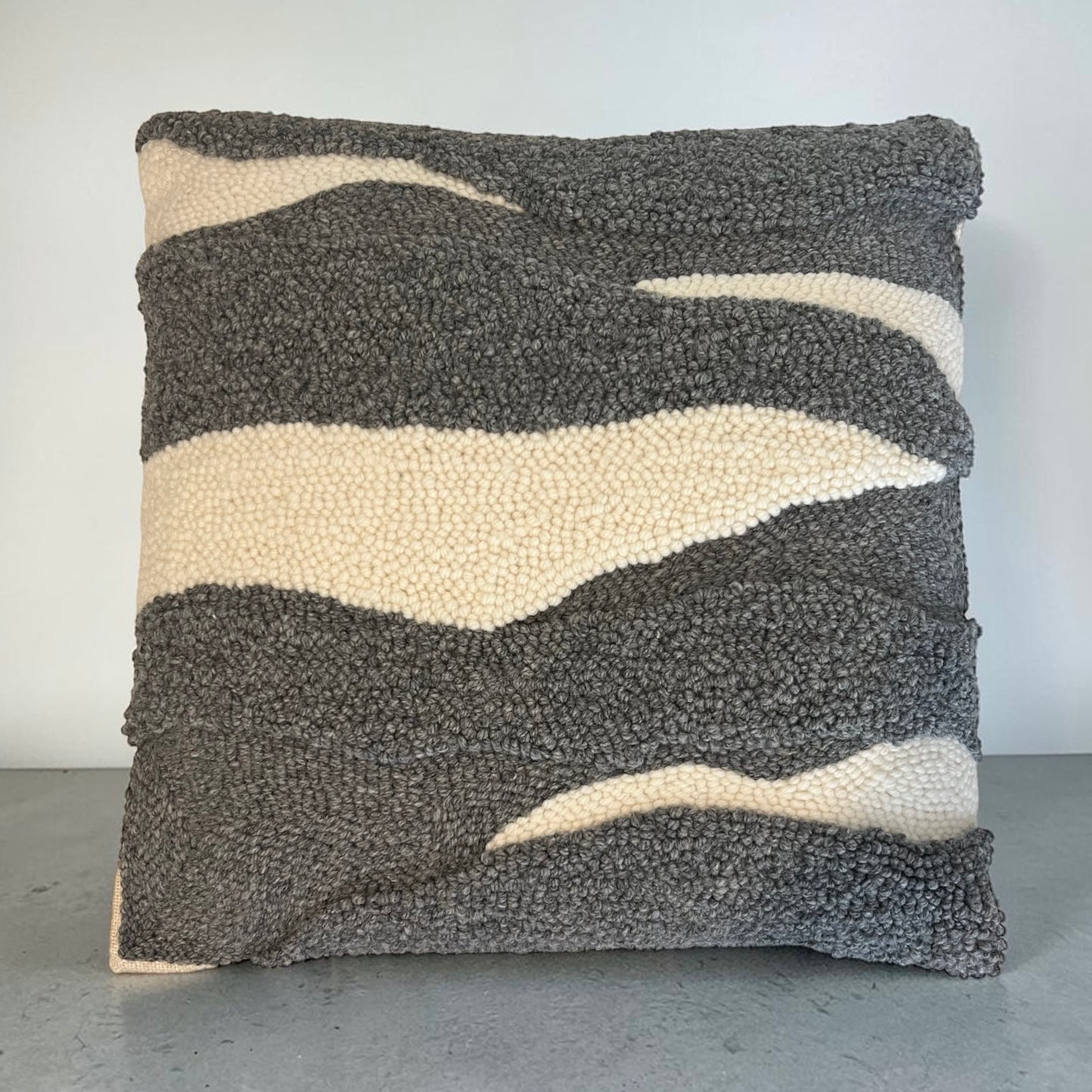 Grey and White Throw Pillow