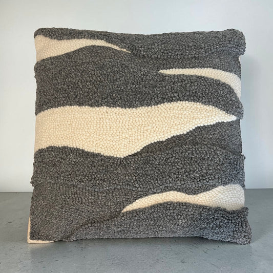 Grey and White Throw Pillow
