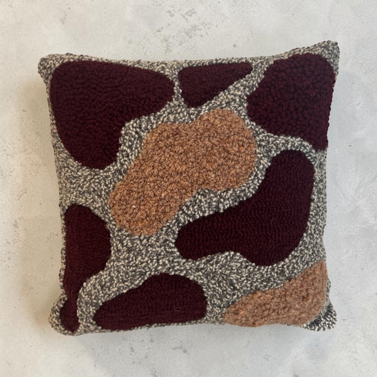 Grey and Burgundy Decorative Pillow
